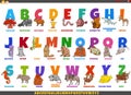 Educational cartoon alphabet set with animal characters