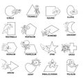 Black and white geometric shapes with sea animals Royalty Free Stock Photo