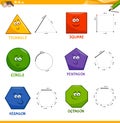 Basic geometric shapes drawing workbook