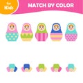 Educational children's game. Pick colors for dolls. toy for children