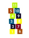 Educational colorful numer blocks with different numbers