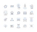 Educational enterprise line icons collection. Learning, Growth, Empowerment, Innovation, Development, Progress