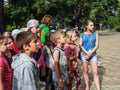 An educational excursion for children from camps in the Russian city of Anapa.