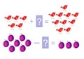 Educational game for children. Cartoon illustration of mathematical addition and subtraction. Royalty Free Stock Photo