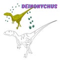 Educational game coloring book dinosaur vector Royalty Free Stock Photo
