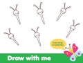 Educational game. Complete the picture for kids. Draw wings for butterfly