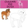 Educational game: Connect the dots. Cute beautiful urial smiles