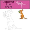 Educational game: Connect the dots. Little cute baby kangaroo.