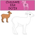 Educational game: Connect the dots. Little cute lady urial