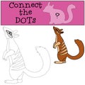 Educational game: Connect the dots. Little cute numbat Royalty Free Stock Photo