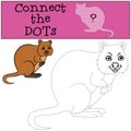 Educational game: Connect the dots. Little cute quokka smiles