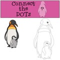 Educational game: Connect the dots. Mother penguin with baby Royalty Free Stock Photo