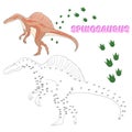 Educational game connect dots to draw dinosaur Royalty Free Stock Photo