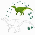 Educational game connect dots to draw dinosaur Royalty Free Stock Photo