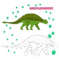Educational game connect the dots to draw dinosaur Royalty Free Stock Photo
