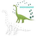 Educational game connect dots to draw dinosaur Royalty Free Stock Photo