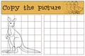 Educational game: Copy the picture. Cute kangaroo smiles.