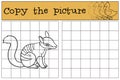 Educational game: Copy the picture. Little cute baby numbat