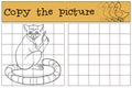 Educational game: Copy the picture. Little cute lemur.