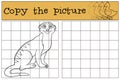 Educational game: Copy the picture. Little cute meerkat smiles.