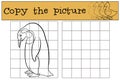 Educational game: Copy the picture. Little cute penguin smiles