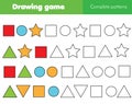 Educational game for kids. Complete pattern and continue the row task