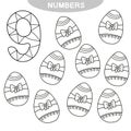 Educational game - Learning numbers. Coloring book for preschool children Royalty Free Stock Photo