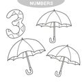 Educational game - Learning numbers. Coloring book for preschool children
