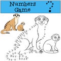 Educational game: Numbers game with contour. Mother meerkat with