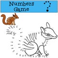 Educational game: Numbers game. Little cute baby numbat Royalty Free Stock Photo