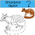 Educational game: Numbers game. Little cute numbat sits Royalty Free Stock Photo