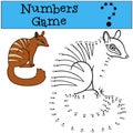 Educational game: Numbers game. Little cute numbat sits