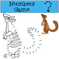 Educational game: Numbers game. Little cute numbat stands Royalty Free Stock Photo