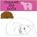 Educational games for kids: Connect the dots. Cute bear. Royalty Free Stock Photo