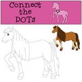 Educational games for kids: Connect the dots. Cute horse. Royalty Free Stock Photo