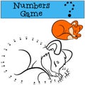 Educational games for kids: Numbers game. Little cute baby fox.
