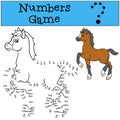 Educational games: Numbers game. Little cute foal.