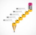 Educational infographic as a diagram of the pencils for the presentation and brochures. Royalty Free Stock Photo