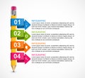 Educational Infographics template with colored arrows.