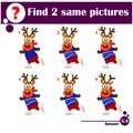 The educational kid matching game for preschool kids with easy gaming level, he task is to find similar objects, to