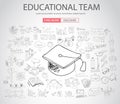 Educational and Learning concept with Doodle design style Royalty Free Stock Photo