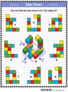 Educational math puzzle with building blocks