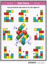 Educational math puzzle with building blocks