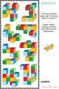 Educational math puzzle with colorful toy blocks