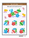 Math puzzle suitable both for kids and adults with net and cubes. Answer included.