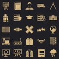 Educational matters icons set, simple style