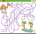 Educational maze game with cartoon camel and oasis