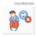 Educational neglect color icon