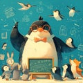 Educational Penguin Illustration Royalty Free Stock Photo