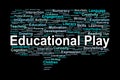 Educational Play Word Cloud. Visual Summary of Learning and Development in Early Childhood Royalty Free Stock Photo